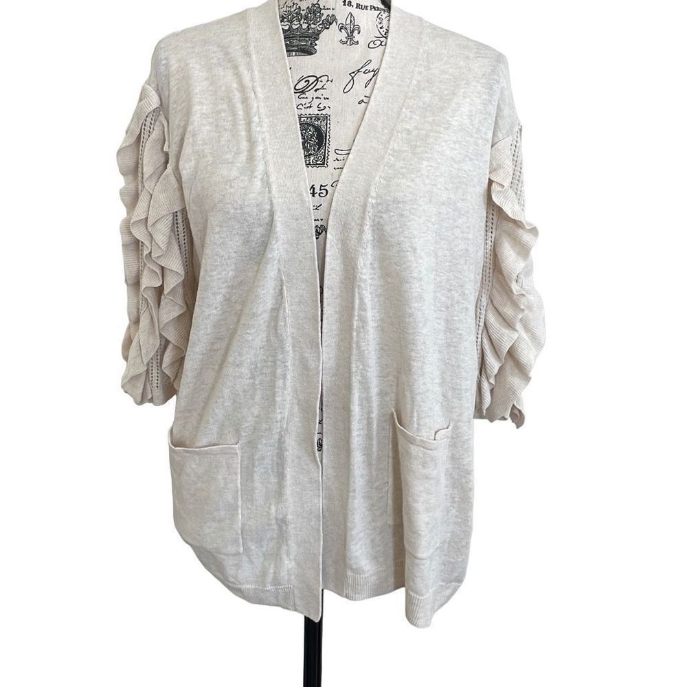 Rachel Parcell RP Oatmeal Color Oversized Cardigan Sweater XS NWT